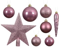 Kerstbal plc d8cm pnk 33st - afbeelding 2