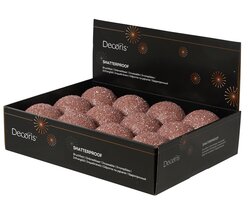 Decoris Kerstballen polystyreen glitter - afbeelding 2