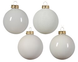 Kerstbalmix glas d7cm 42st wolwit - afbeelding 2