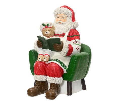 Decoris Kerstman polyresin sitting together