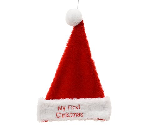 Decoris Kerstmuts polyester with text embrodered text