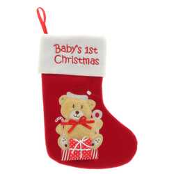Kerstsok baby rood