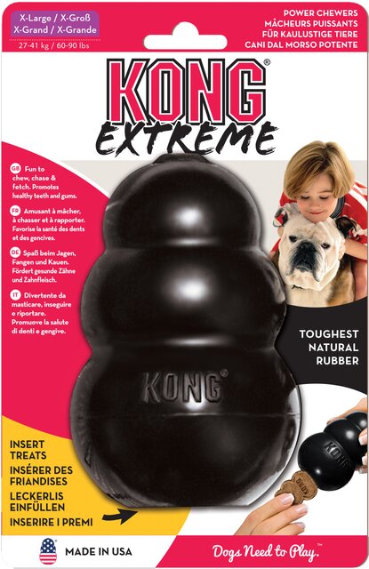 KONG HOND EXTREME RUBBER ZWART EXTRA LARGE - afbeelding 1