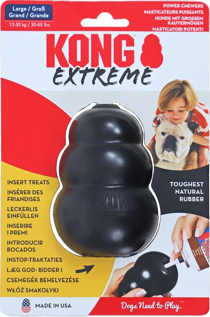 KONG HOND EXTREME RUBBER ZWART LARGE - afbeelding 1