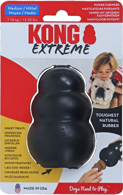 KONG HOND EXTREME RUBBER ZWART MEDIUM - afbeelding 1