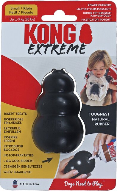 KONG HOND EXTREME RUBBER ZWART SMALL - afbeelding 1