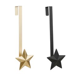 House of Seasons Krans houder zwart goud 2 assorti - l18xb10xh52cm