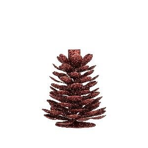 PTMD Krea Red iron dining candleholder with glitter M