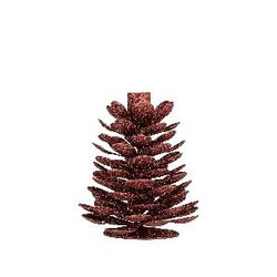 PTMD Krea Red iron dining candleholder with glitter M