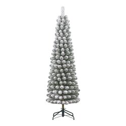 Black Box Trees Charlton Pilar kerstboom groen frosted TIPS 498 - h260xd63cm - afbeelding 1