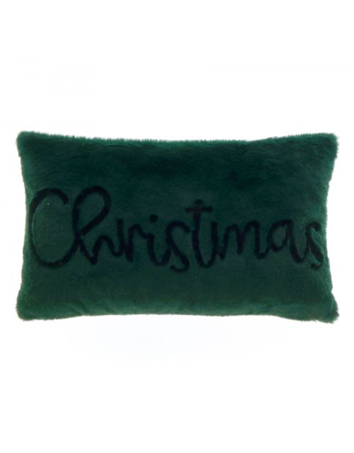 Kussen christmas l30b50cm d.groen - afbeelding 1