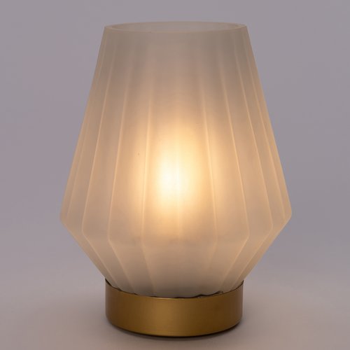 Anna's Collection Glazen lamp mat wit 12X17CM