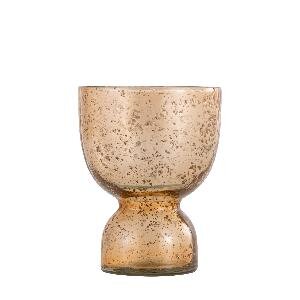 PTMD Laurynn Brown stone look glass tealight on base S