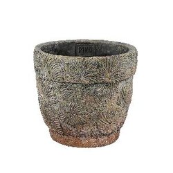 PTMD Laxxi Green cement pot flower pattern round M