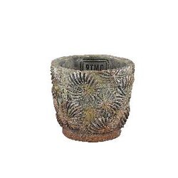 PTMD Laxxi Green cement pot flower pattern round XXS