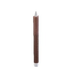 PTMD LED Diner Candle rustic brown moveable flame 2PCS