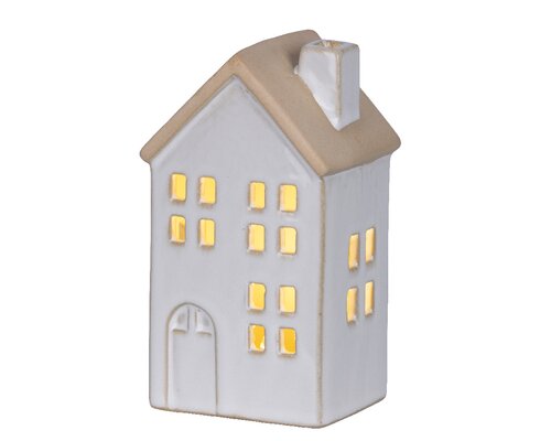 Led huis l6b7.4h12.7cm-1l wit/wwit - afbeelding 1