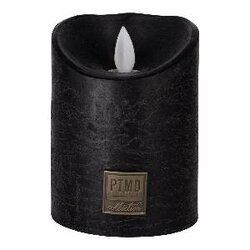 PTMD LED Light Candle rustic black moveable flame S