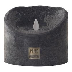 PTMD LED Light Candle rustic black moveable flame XL