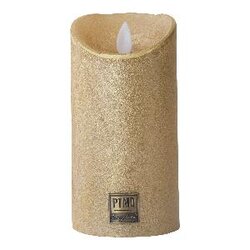 PTMD LED Light Candle rustic gold moveable flame M