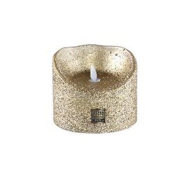 PTMD LED Light Candle rustic gold moveable flame XL