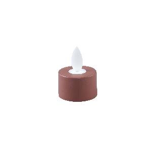 PTMD LED Tealight Candle rustic brown fixed flame 6PCS