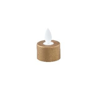 PTMD LED Tealight Candle rustic gold fixed flame 6PCS