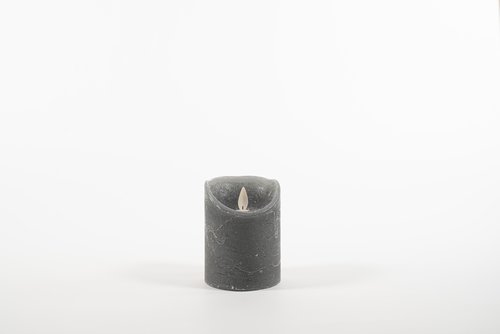 Anna's Collection B.O.T. Kaars Grijs Wax Rustiek Bewegende Vlam 7,5X10Cm 3Xaaa/Timer