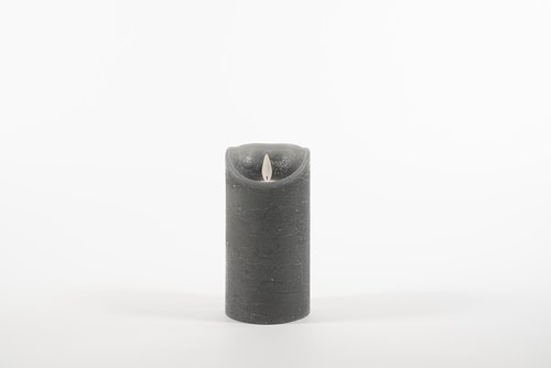 Anna's Collection B.O.T. Kaars Grijs Wax Rustiek Bewegende Vlam 7,5X15Cm 3Xaaa/Timer