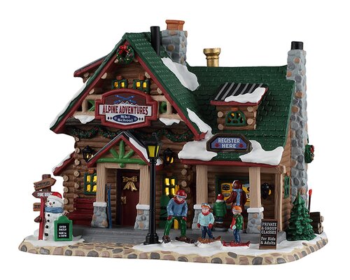 Lemax Alpine Adventures Ski School, Incl. Adaptor 44338, 100 Ma (White)