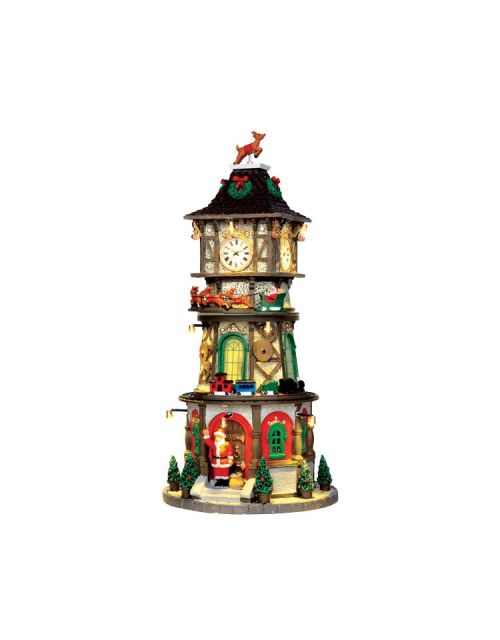 Lemax Christmas Clock Tower, With 4.5V Adaptor