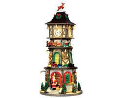 Lemax Christmas Clock Tower, Incl. Adaptor 74254, 550 Ma (White) - afbeelding 2
