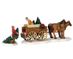 Lemax Christmas Tree Wagon, Set Of 2 - afbeelding 2
