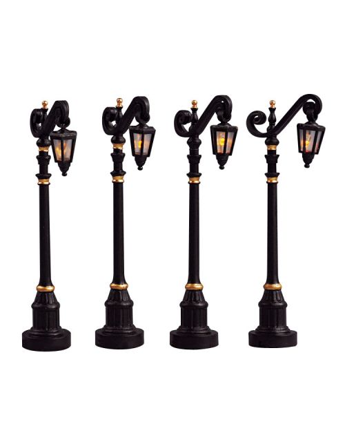 Lemax Colonial Street Lamp, Set Van 4, B/O (4.5V)