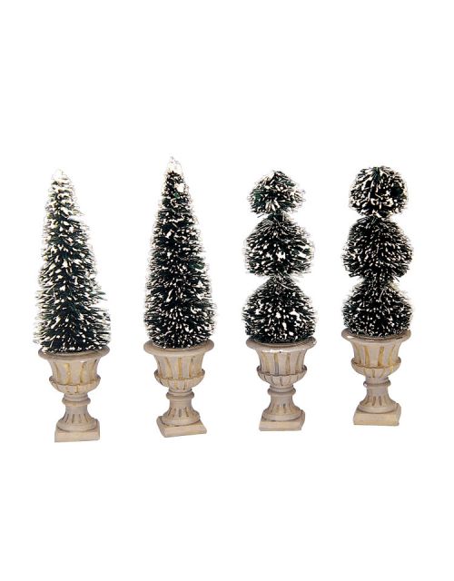 Lemax Cone-Shaped & Sculpted Topiaries, Set Van 4