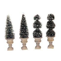 Lemax Cone-Shaped & Sculpted Topiaries, Set Van 4