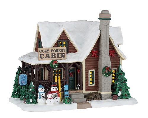 Lemax Cozy Forest Cabin, Incl. Adaptor 44338, 100 Ma (White)