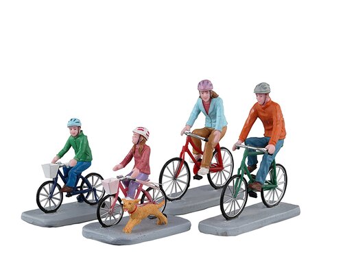 Lemax Family Bike Ride, Set Of 4