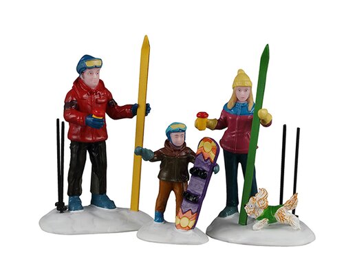 Lemax Family Ski Day, Set Of 3