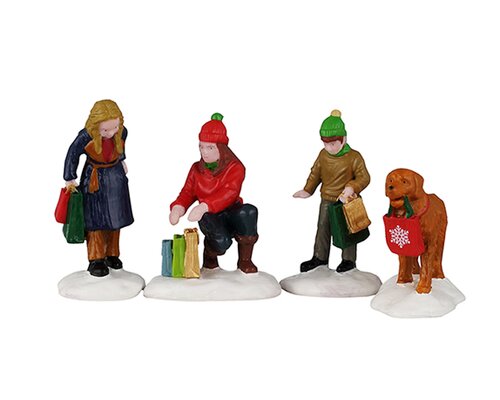 Lemax Festive Holiday Shoppers, Set Of 4