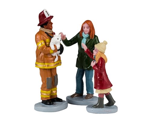 Lemax Fireman To The Rescue,  Set Of 3