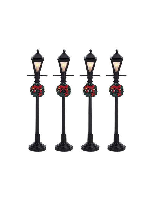 Lemax Gas Lantern Street Lamp, Set Of 4, B/O (4.5V) - afbeelding 1