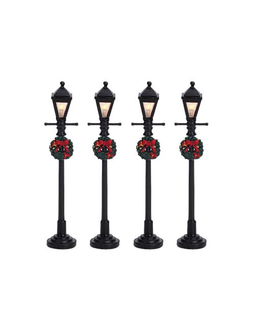 Lemax Gas Lantern Street Lamp, Set Of 4, B/O (4.5V) - afbeelding 1