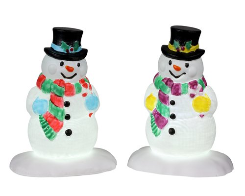 Lemax Holly Hat Snowman, Set Of 2, B/O (4.5V) - afbeelding 1