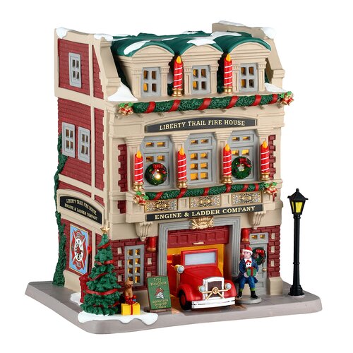 Lemax Liberty Trail Fire House Incl. Adapter