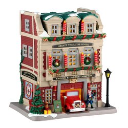 Lemax Liberty Trail Fire House Incl. Adapter