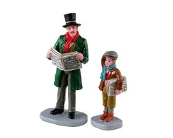 Lemax Merry Newsboy, Set Of 2