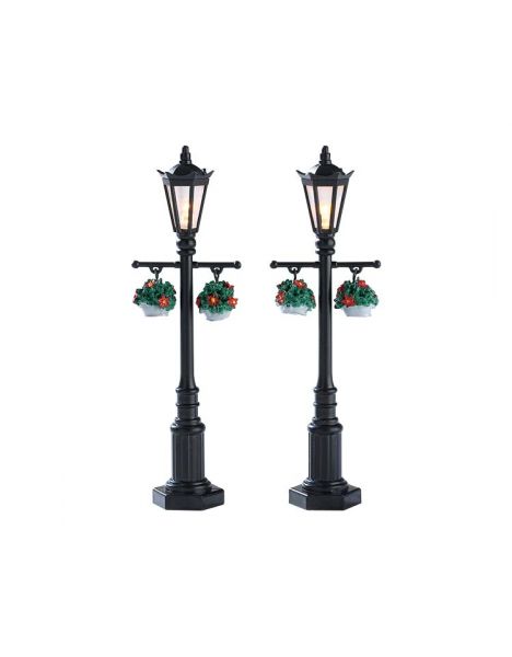 Lot De 4 Lampes De Rue Rustiques Lemax - Fonctionne Sur Piles AA Ou Adaptateur (non Inclus)