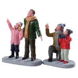 Lemax People Admiring Fireworks, Set Of 2 - afbeelding 1
