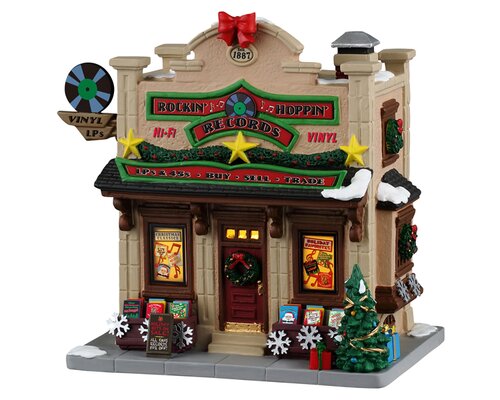 Lemax Rockin' Hoppin' Records, Incl. Adaptor 44338, 100 Ma (White)